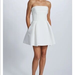 Amsale Faille Bridal Mini Dress